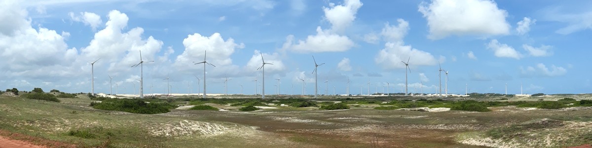 A história da WEG: de uma oficina em Jaraguá do Sul à 3ª maior empresa da B3 3 Parque eólico de Rio do Fogo, no Rio Grande do Norte, com dezenas de turbinas eólicas em operação