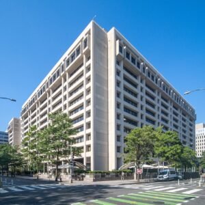 Edifício-sede do Fundo Monetário Internacional em Washington, fotografado em junho de 2024