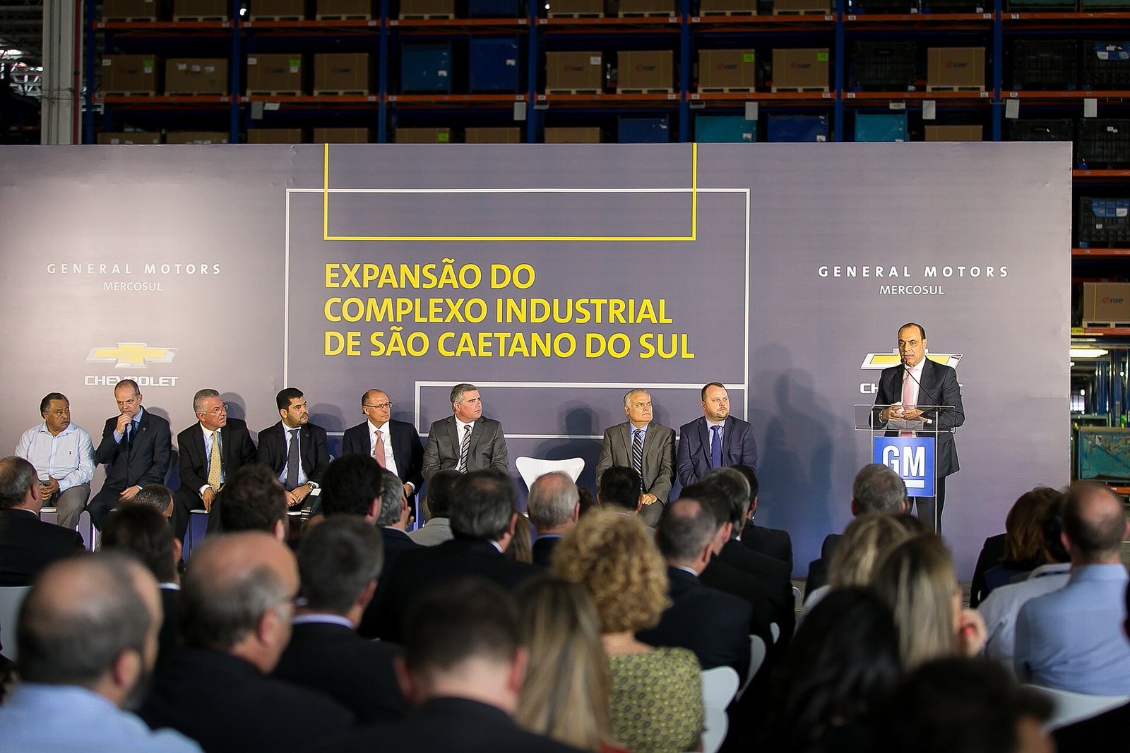 A Chevrolet é americana? Quem é o dono da GM, marca do Onix e do Opala 5 Evento de anúncio de investimentos no complexo industrial da GM em São Caetano do Sul (SP), em fevereiro de 2018.