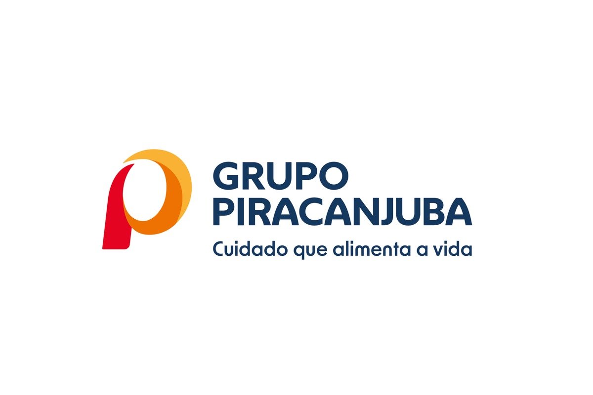 Logotipo do Grupo Piracanjuba com o slogan Cuidado que alimenta a vida