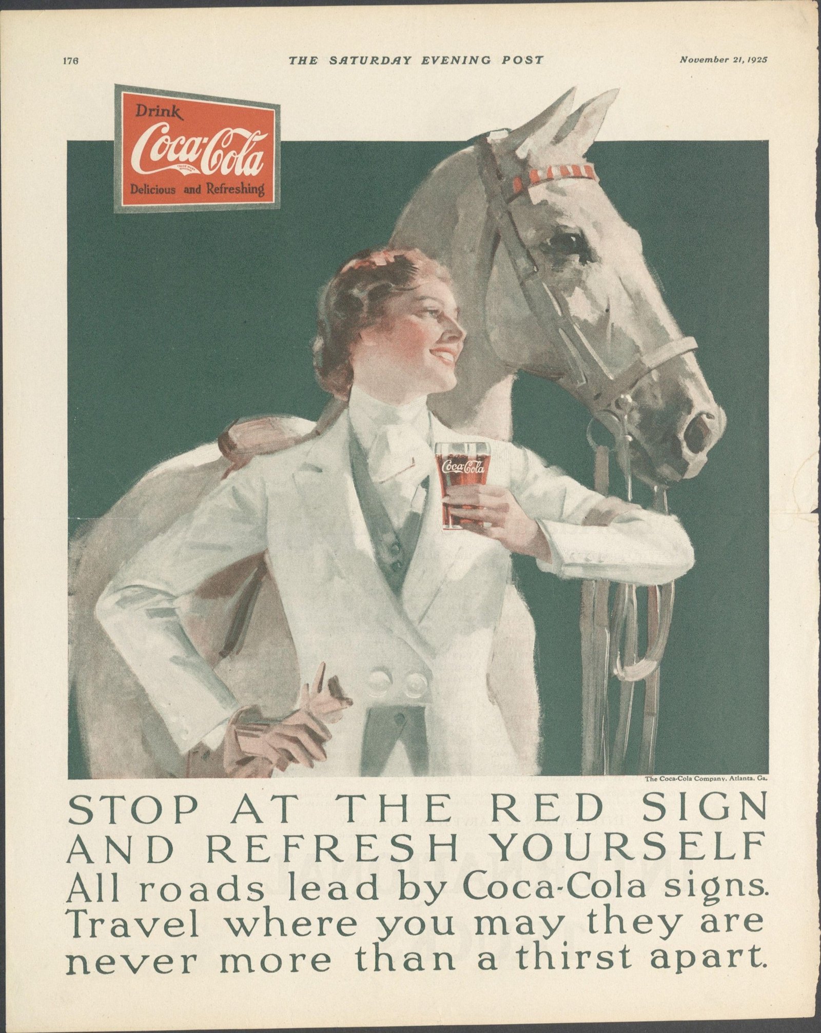A Coca-Cola inventou o Papai Noel de roupa vermelha? Mito e história 8 Anúncio da Coca-Cola ilustrado por Haddon Sundblom em 1925, seis anos antes de ele pintar o Papai Noel para a marca.