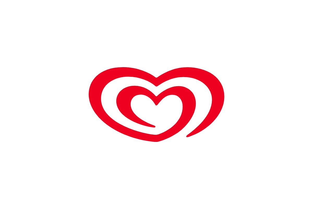 O coração Heartbrand Logotipo de coração vermelho, chamado Heartbrand, usado pela Kibon e por outras marcas de sorvete no mundo