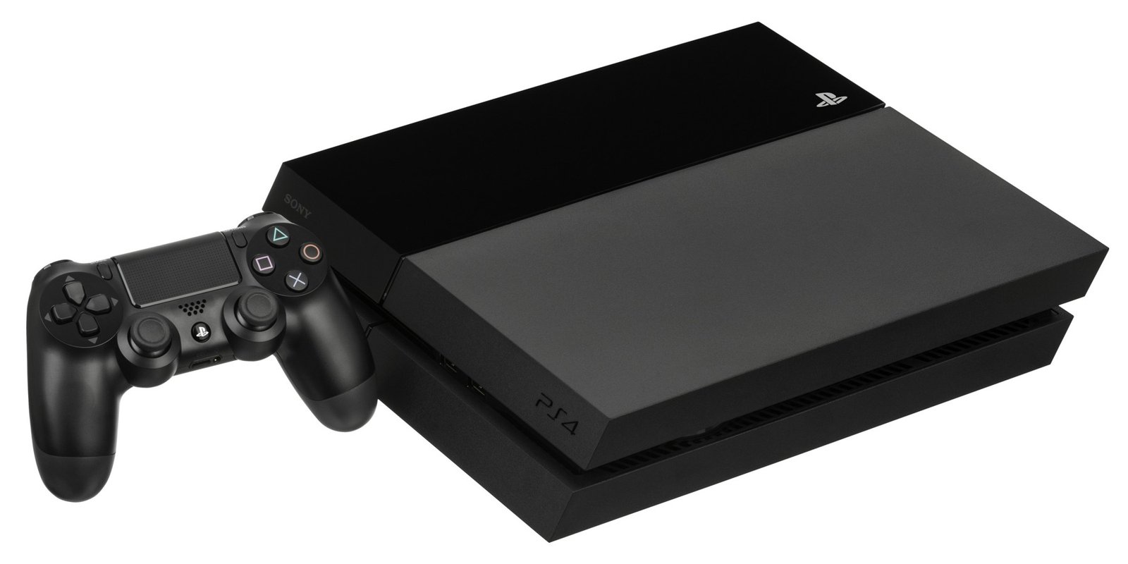 PlayStation 4 com o controle DualShock 4. O modelo foi montado em Manaus entre 2015 e 2017.